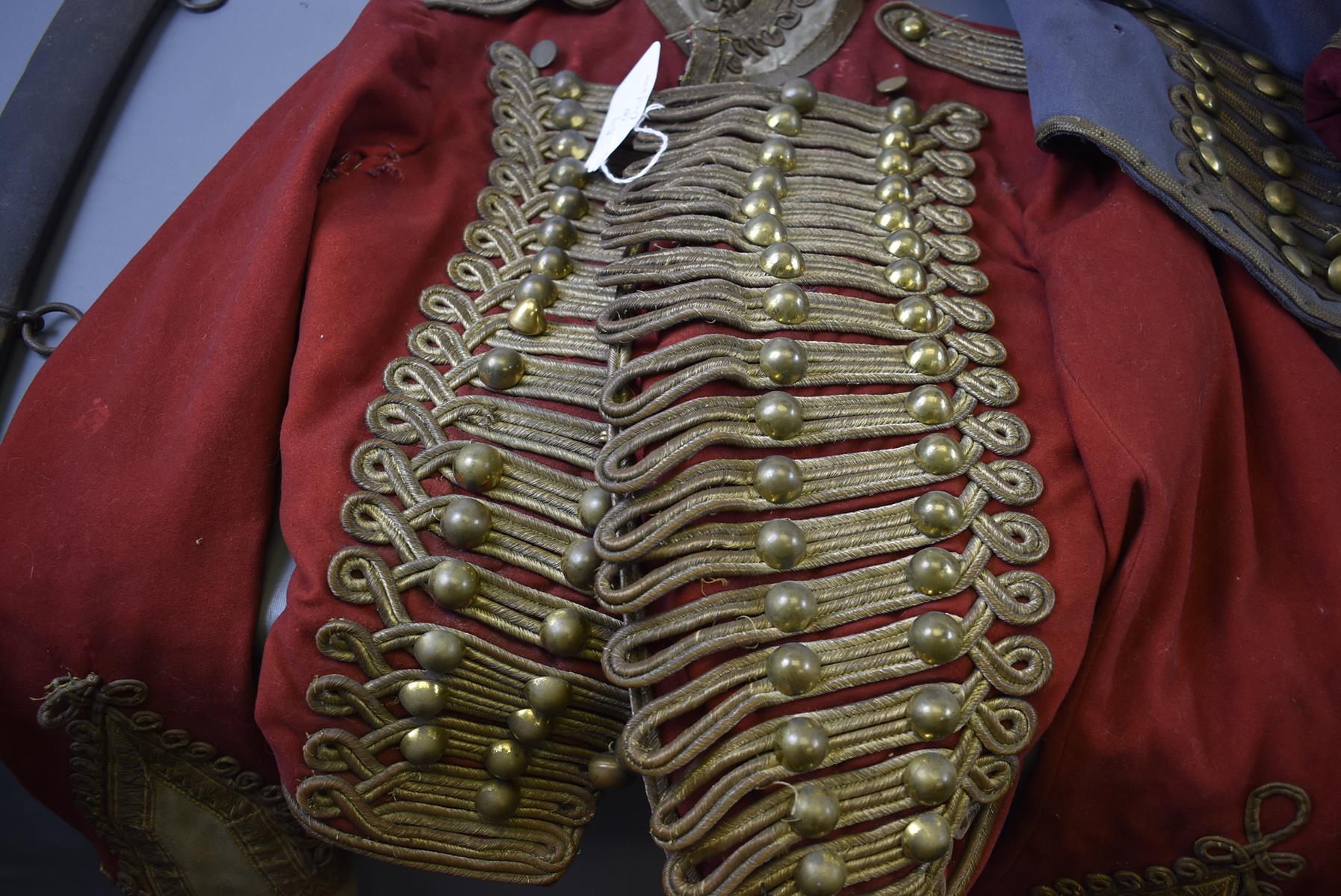 THREE CONTINENTAL HUSSAR STYLE JACKETS. The first red with gold lace decoration and plain ball - Image 8 of 14