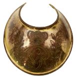 A 1797 PATTERN OFFICER'S GORGET. A good quality example in copper gilt correctly constructed,