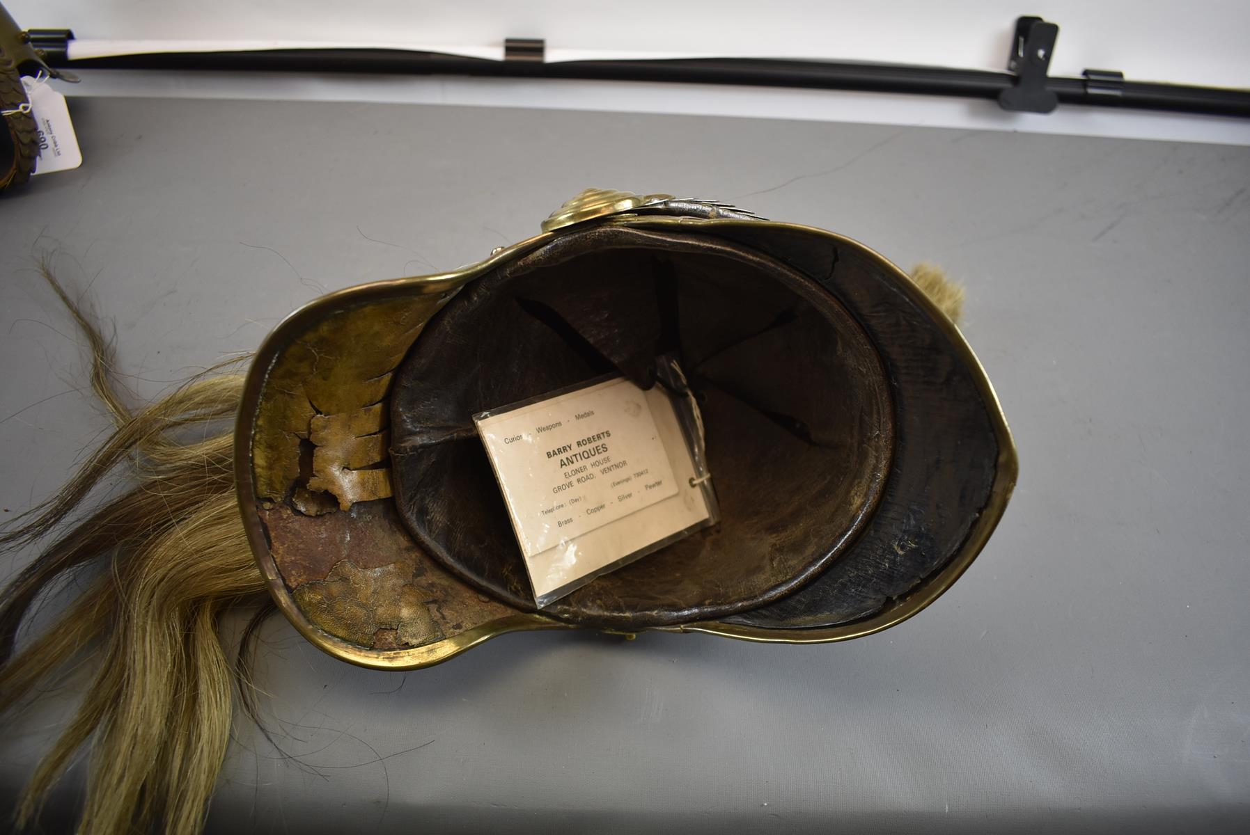 A FRENCH HEAVY CAVALRY TROOPER'S FULL DRESS HELMET. The steel skull embellished with brass fittings, - Image 9 of 9