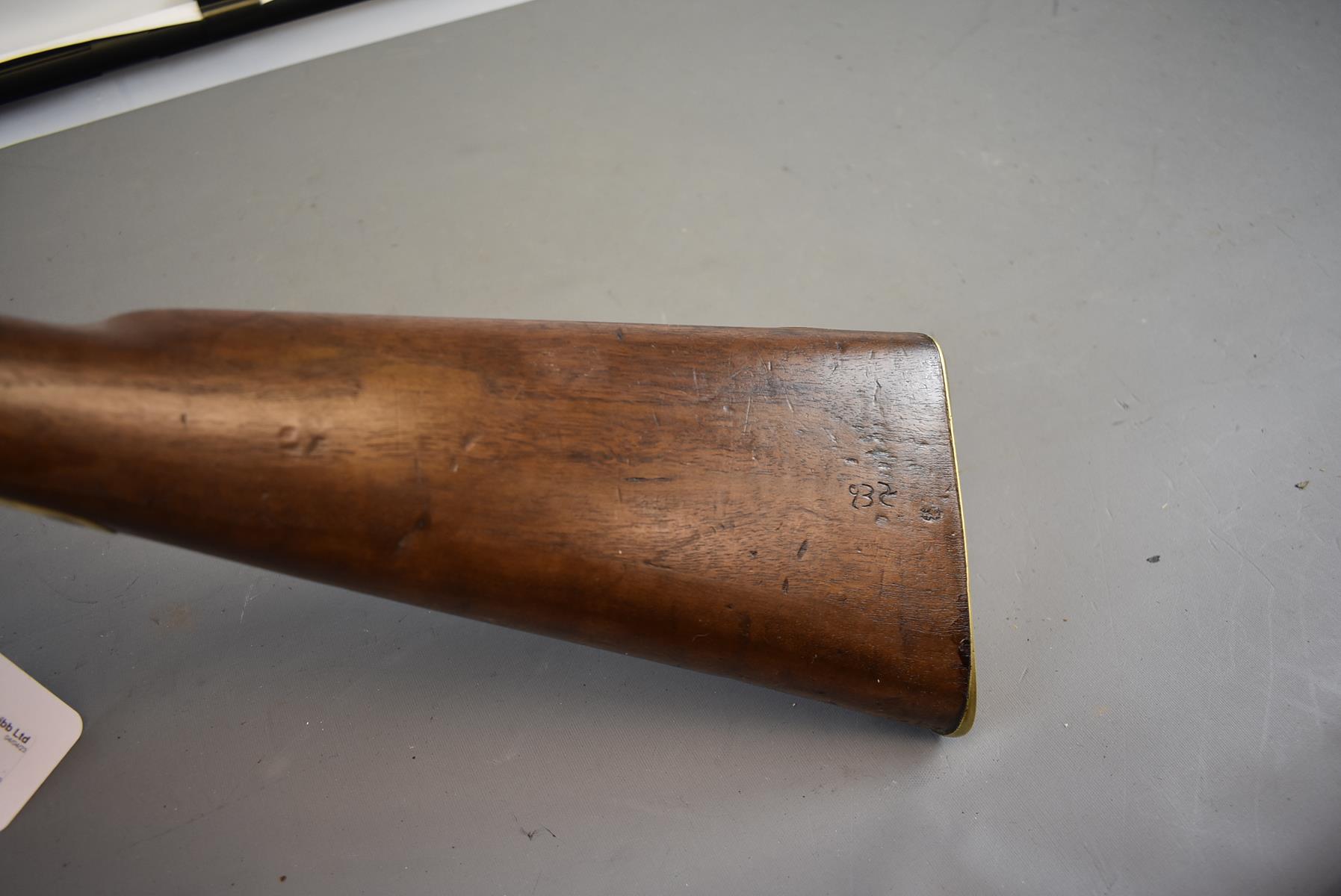 A .650 CALIBRE PERCUSSION PATTERN 1856 EAST INDIA CAVALRY CARBINE, 21inch sighted barrel fitted with - Image 7 of 10