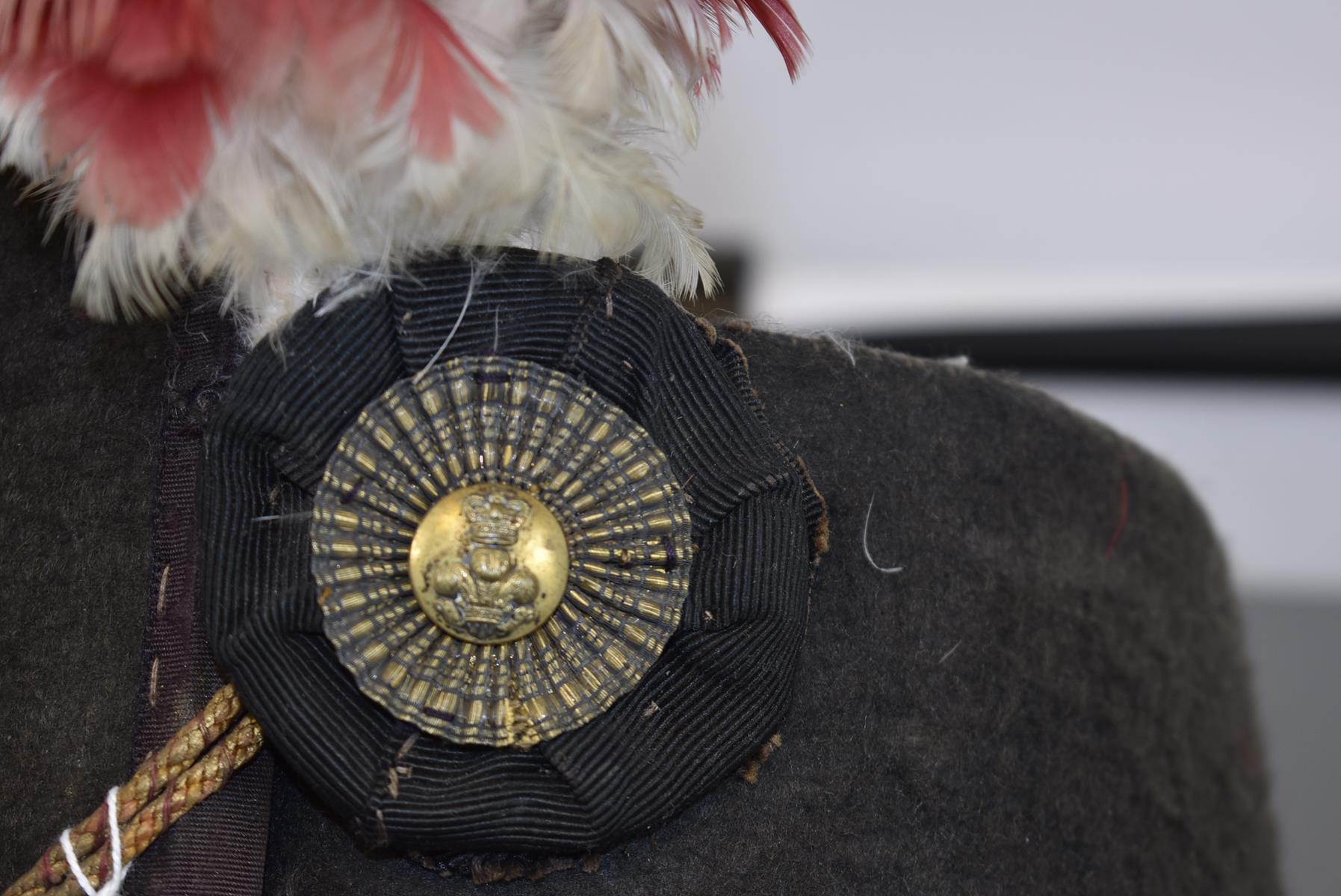 AN OFFICER'S REPLICA SHAKO 1812-1816. A late 19th century or early 20th century example in heavily - Image 4 of 8