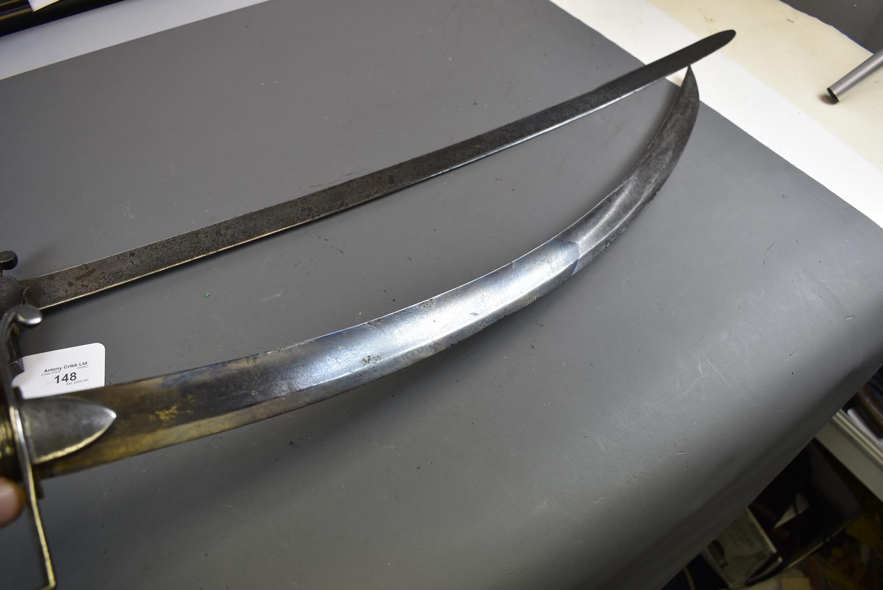 A GEORGIAN LIGHT COMPANY OFFICER'S SWORD, 77.5cm blade, characteristic steel hilt with shaped - Image 3 of 8