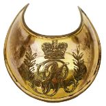 A 1797 PATTERN OFFICER'S GORGET. A good quality example in copper gilt correctly constructed,