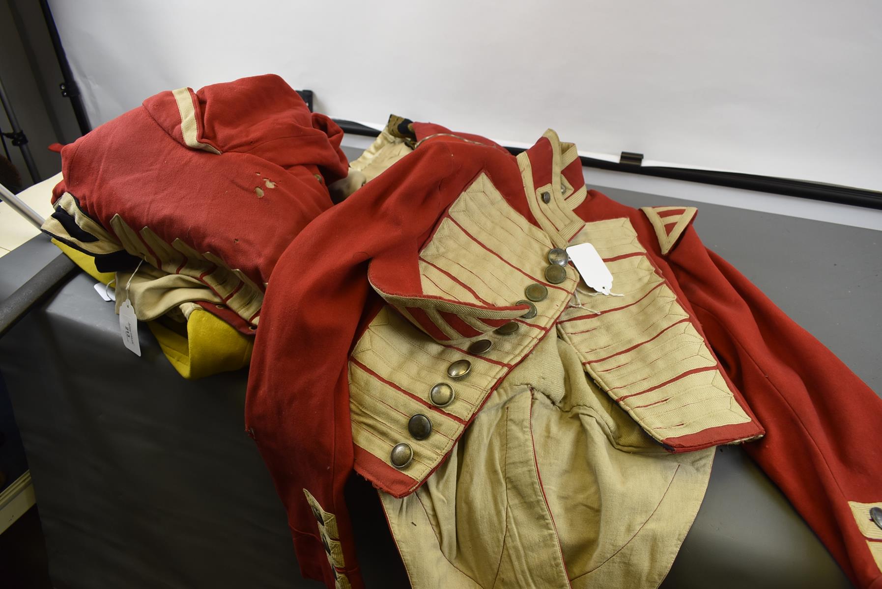 A BRITISH MILITARY MUSICIAN'S COATEE, scarlet cloth with white tape 'lace', now fitted with civilian - Image 2 of 24