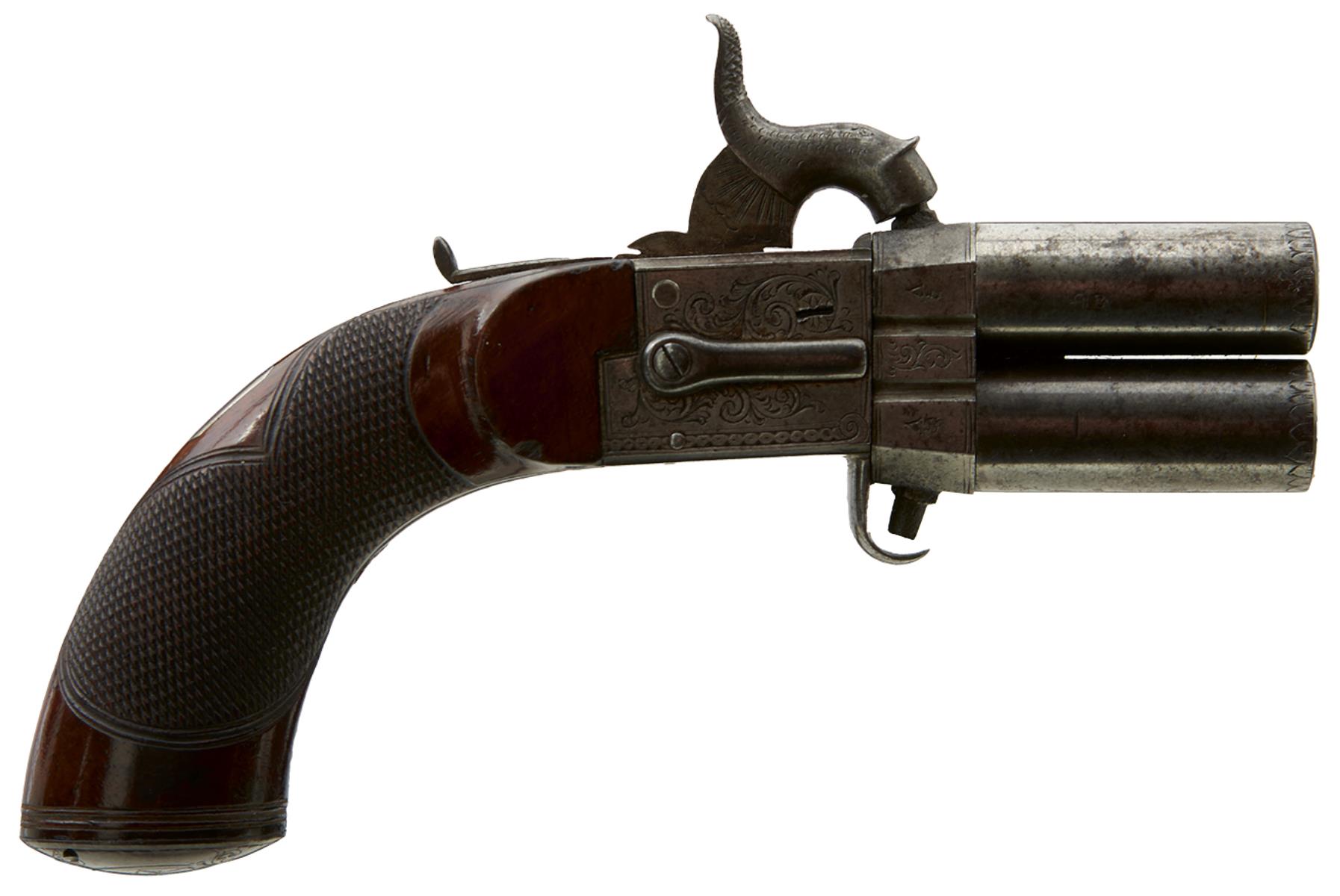 A PAIR OF 80-BORE PERCUSSION BOXLOCK TURNOVER POCKET BELT PISTOLS BY JOSEPH LANG, 1.5inch turn-off - Image 2 of 18