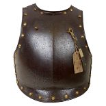 A FRENCH CUIRASSIER'S BREASTPLATE FROM THE SERGEANT MAJOR EDWARD COTTON WATERLOO MUSEUM SALE OF