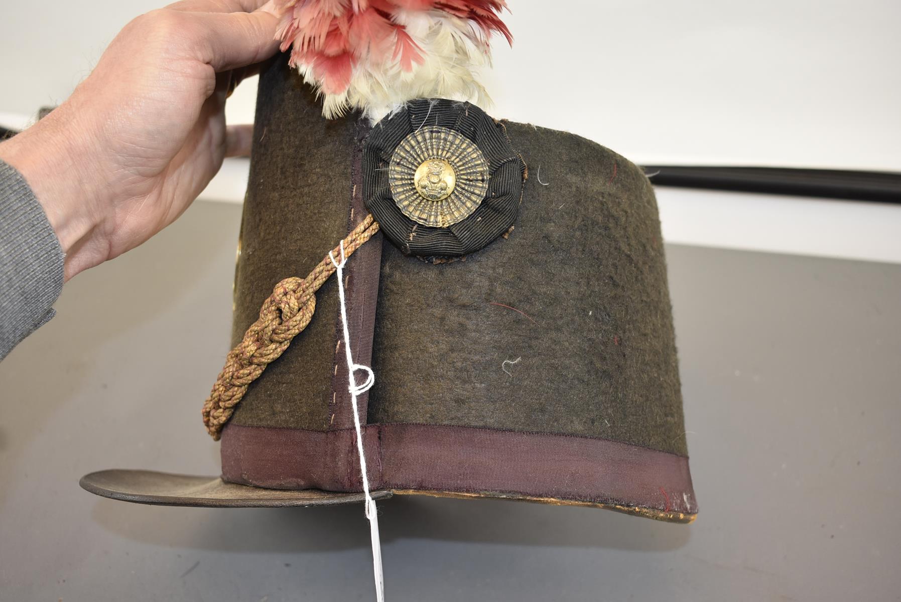 AN OFFICER'S REPLICA SHAKO 1812-1816. A late 19th century or early 20th century example in heavily - Image 3 of 8