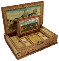 AN EARLY 19TH CENTURY NAPOLEONIC PRISONER OF WAR STRAW-WORK BOX, in the form of a book, the outer