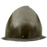 AN ITALIAN CABASET HELMET IN THE SPANISH FASHION, circa 1580, almond-shaped bowl raised from a