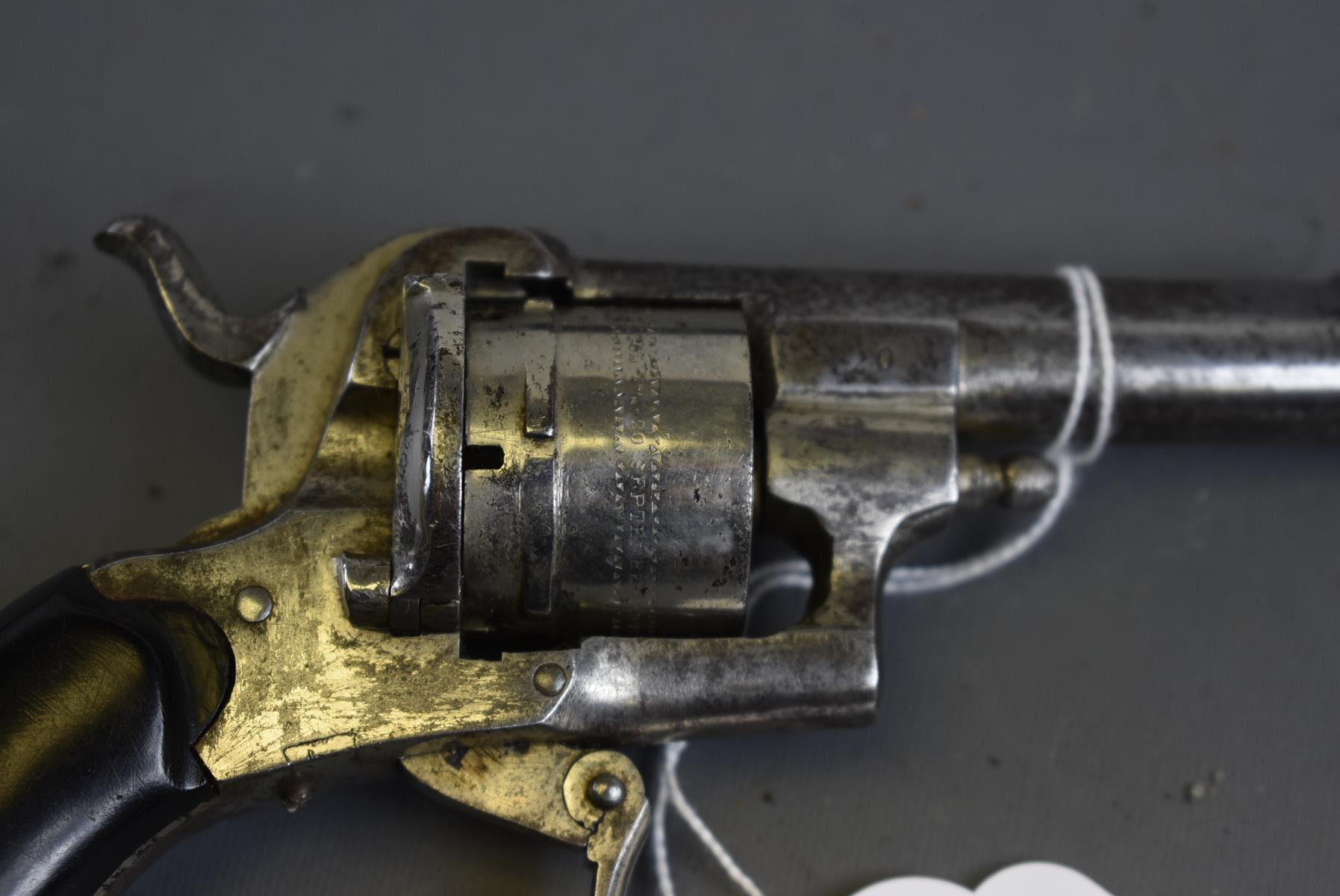 A BELGIAN 7MM SIX-SHOT CLEMENT FACTORY NEW ENGLISH PATTERN PINFIRE REVOLVER, 2.5inch sighted barrel, - Image 4 of 9