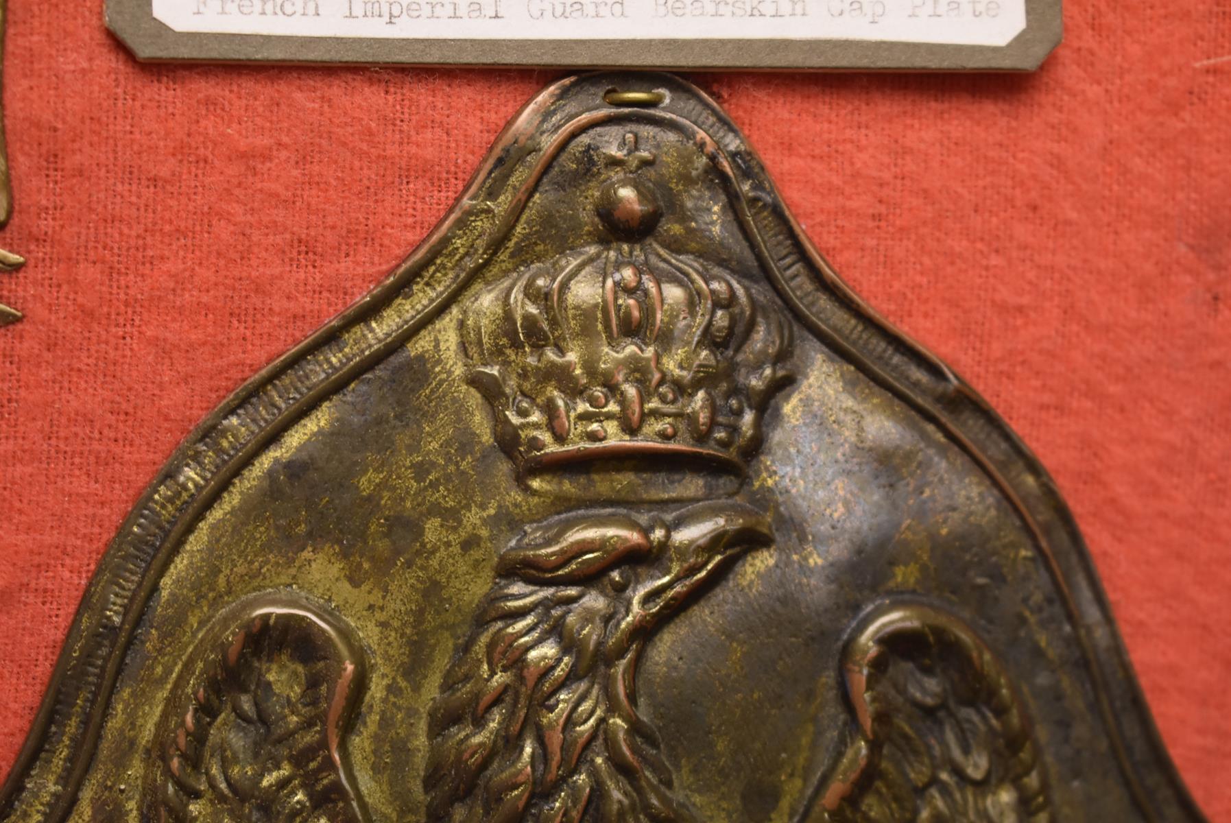 IMPERIAL FRENCH SHAKO PLATES, A FUR CAP PLATE, WAIST BELT PLATES AND CLASPS, OTHER BADGES AND - Image 22 of 22