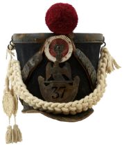 FRENCH 1ST EMPIRE, 37TH REGIMENT OF LINE, AN HISTORIC SHAKO. A most rare and important original