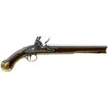 A .550 CALIBRE FLINTLOCK LONG SEA SERVICE PISTOL, 12inch barrel, border engraved lock stamped with a