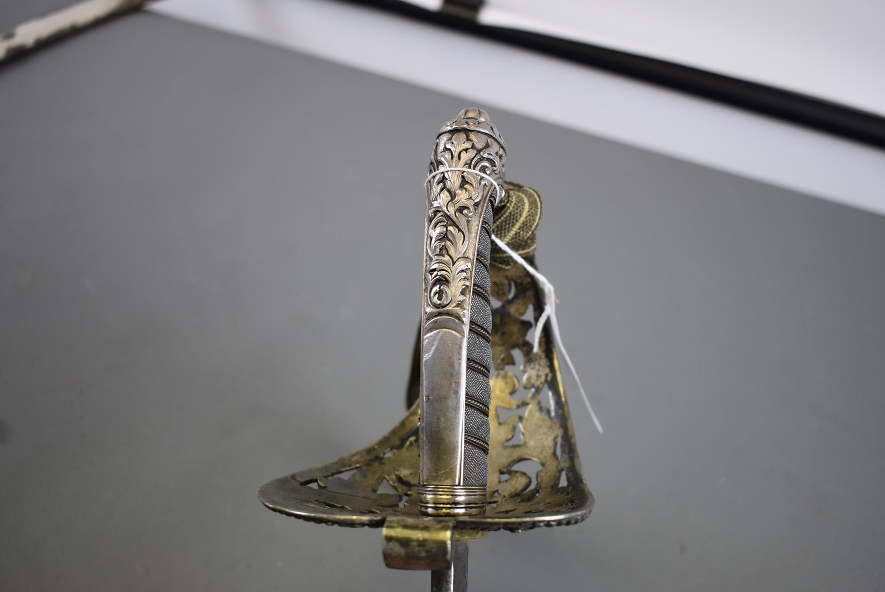 AN ORNATE VOLUNTEER ARTILLERY OFFICER'S SWORD, 82.5cm blade profusely etched with scrolling foliage, - Image 12 of 15