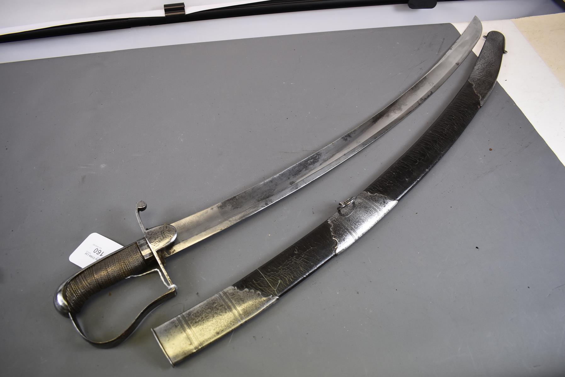 A GEORGIAN OFFICER'S SABRE, 74.5cm blade, steel stirrup hilt with faceted backpiece, the outer - Image 2 of 7