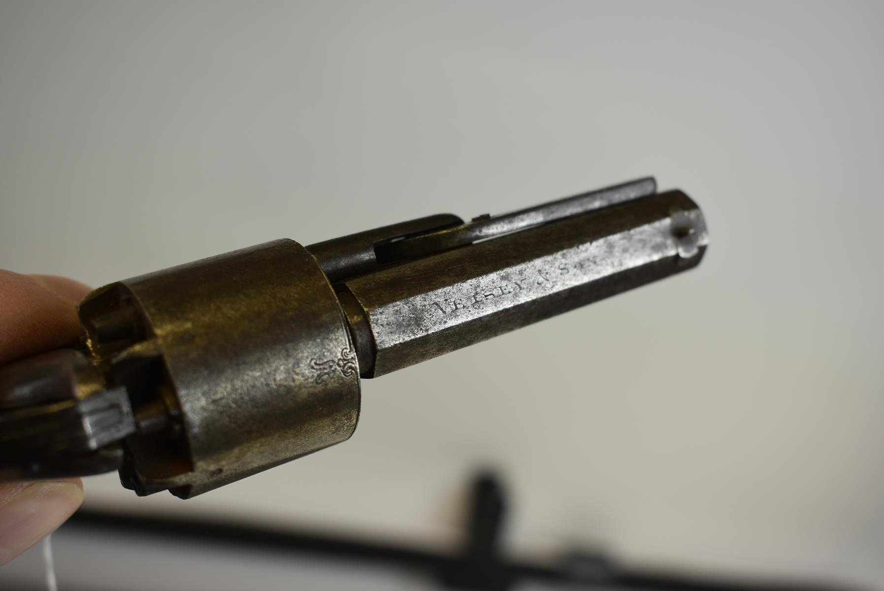 AN UNUSUAL 120-BORE FIVE-SHOT PERCUSSION POCKET REVOLVER BY VEISEY & SON, 2.5inch sighted - Image 6 of 10