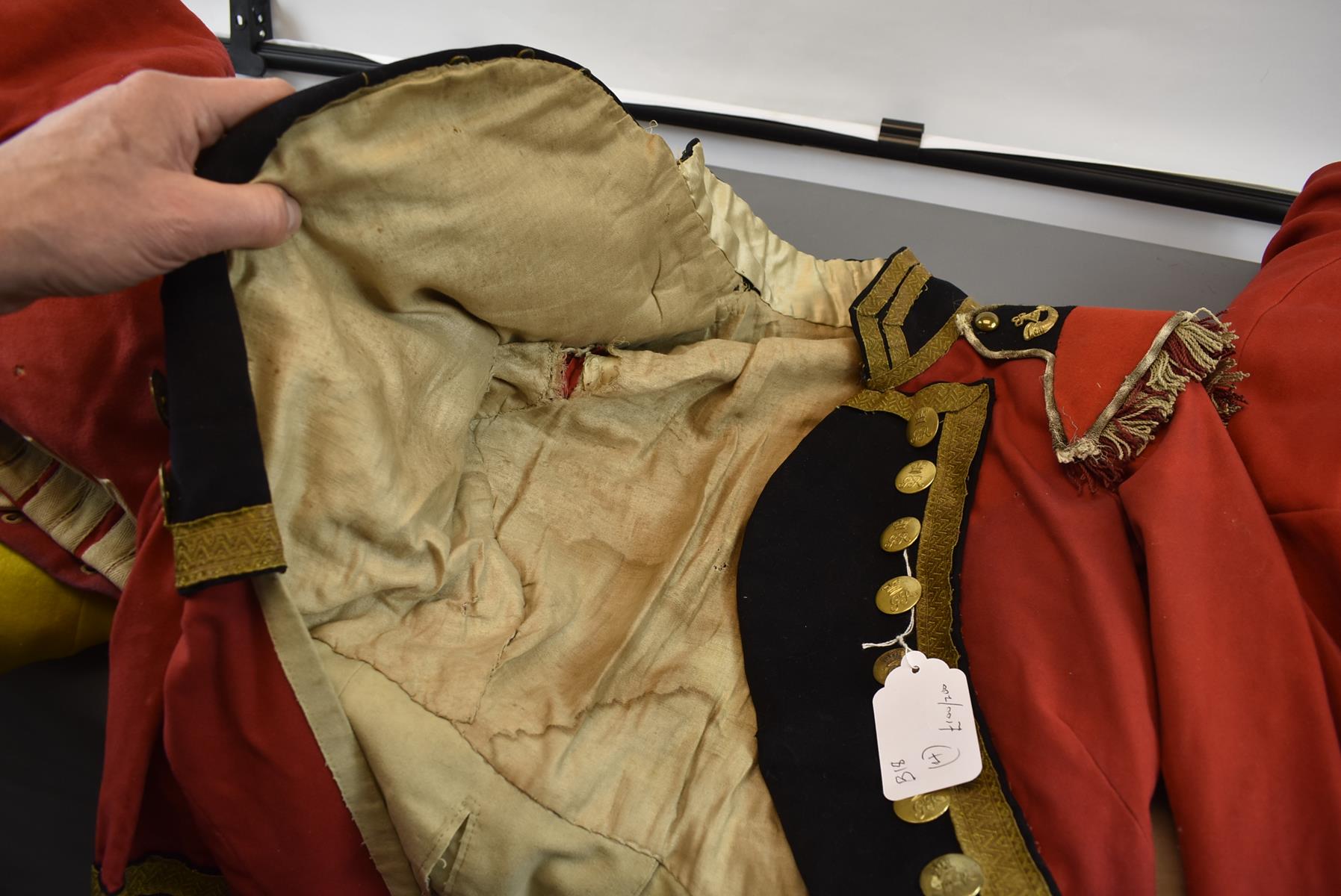 A BRITISH MILITARY MUSICIAN'S COATEE, scarlet cloth with white tape 'lace', now fitted with civilian - Image 10 of 24