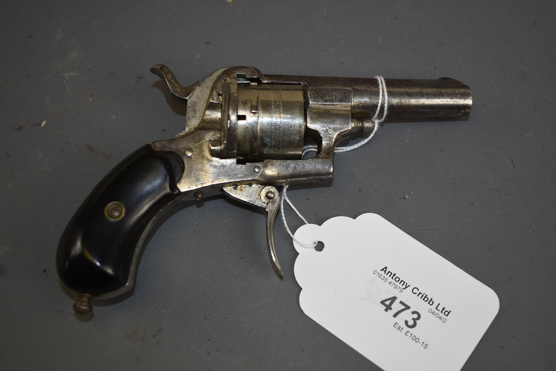 A BELGIAN 7MM SIX-SHOT CLEMENT FACTORY NEW ENGLISH PATTERN PINFIRE REVOLVER, 2.5inch sighted barrel, - Image 2 of 9
