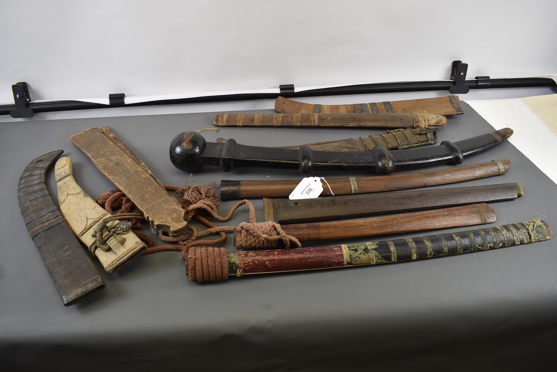 ELEVEN VARIOUS SCABBARDS FOR ASSORTED 19TH CENTURY EASTERN SWORDS, Burmese, Malayan, Philippines - Image 2 of 8