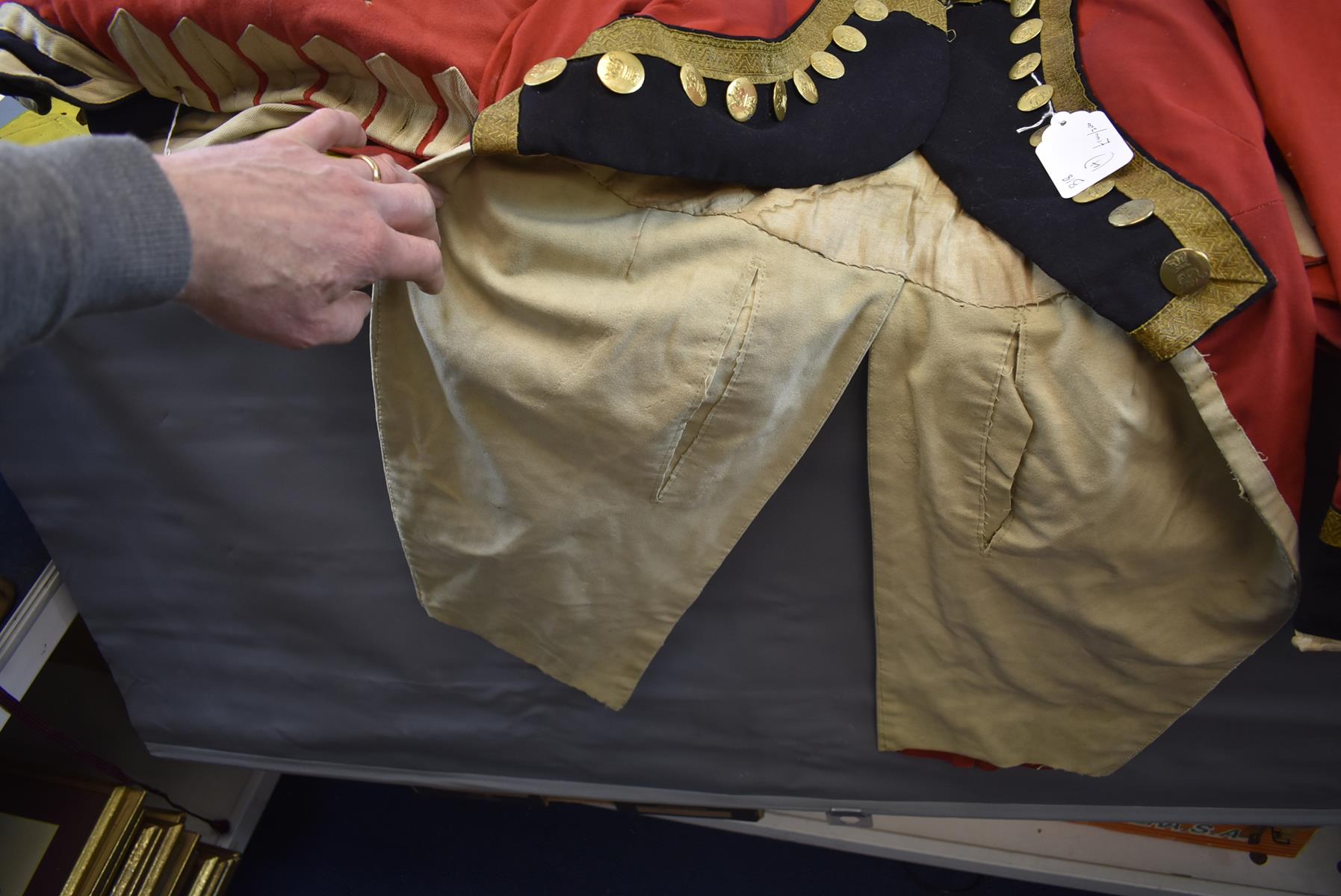 A BRITISH MILITARY MUSICIAN'S COATEE, scarlet cloth with white tape 'lace', now fitted with civilian - Image 11 of 24