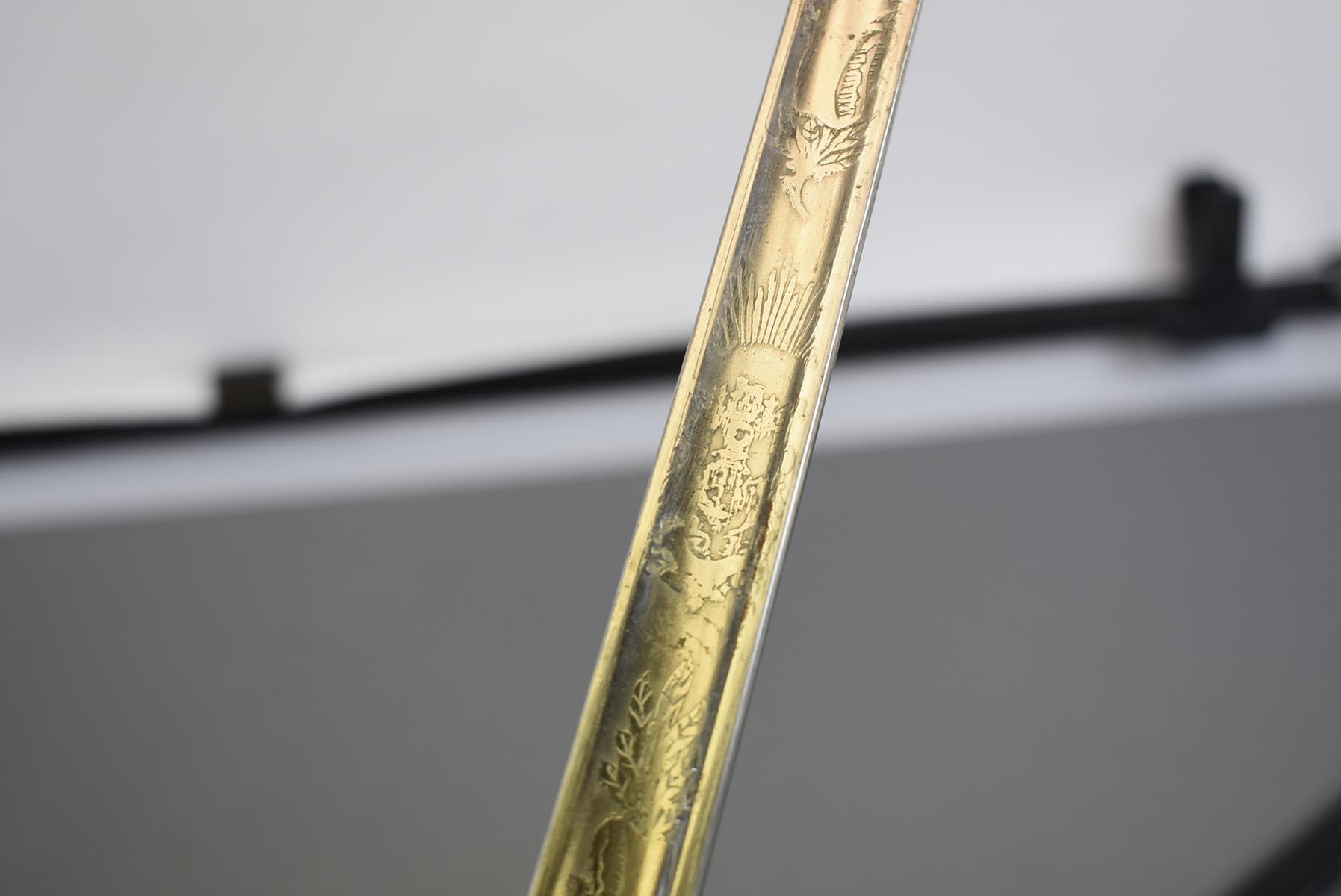 A GOOD COPY OF AN RAF SWORD, 83cm blade etched with scrolling foliage, Royal arms and service badge, - Image 5 of 10