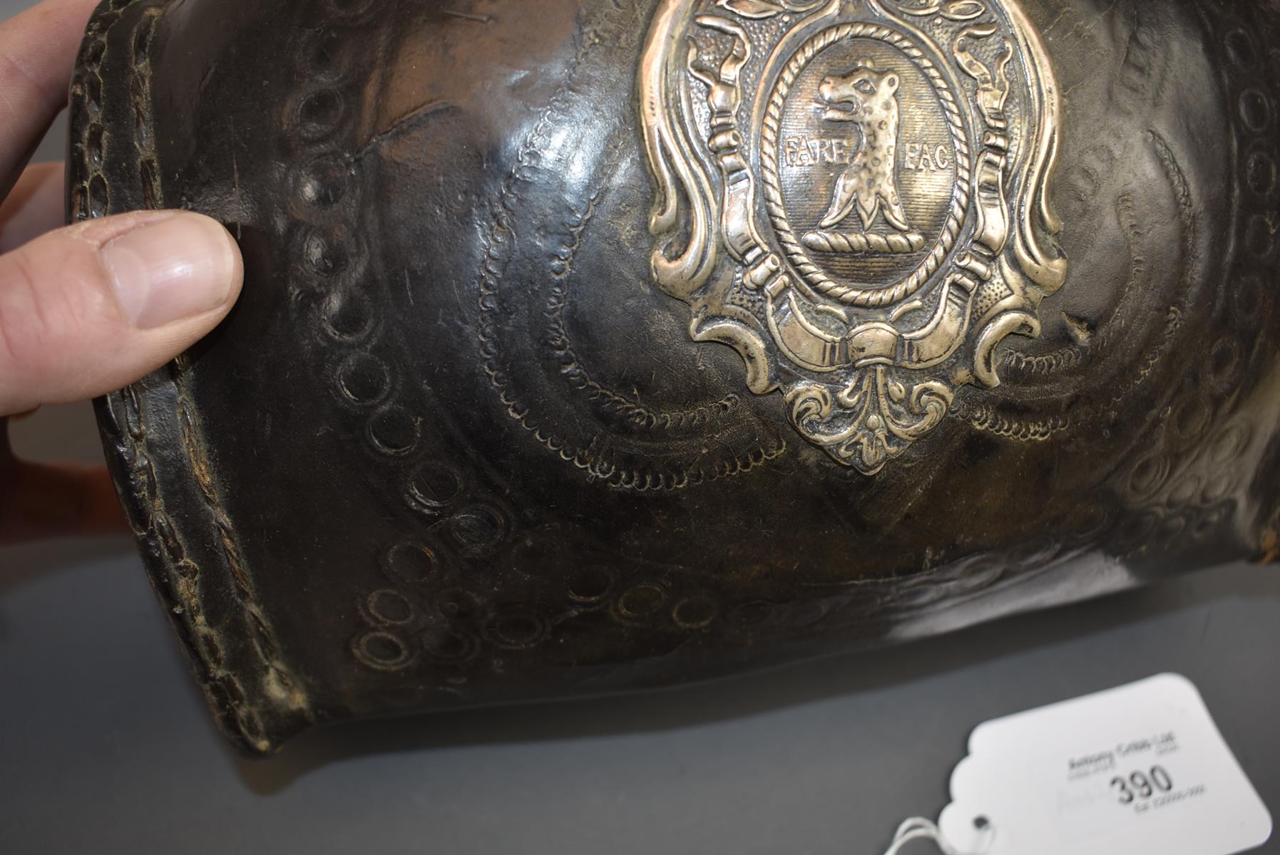 A 17TH CENTURY ENGLISH CIVIL WAR RELATED SILVER MOUNTED LEATHER COVERED FLASK BELONGING TO SIR - Image 6 of 18