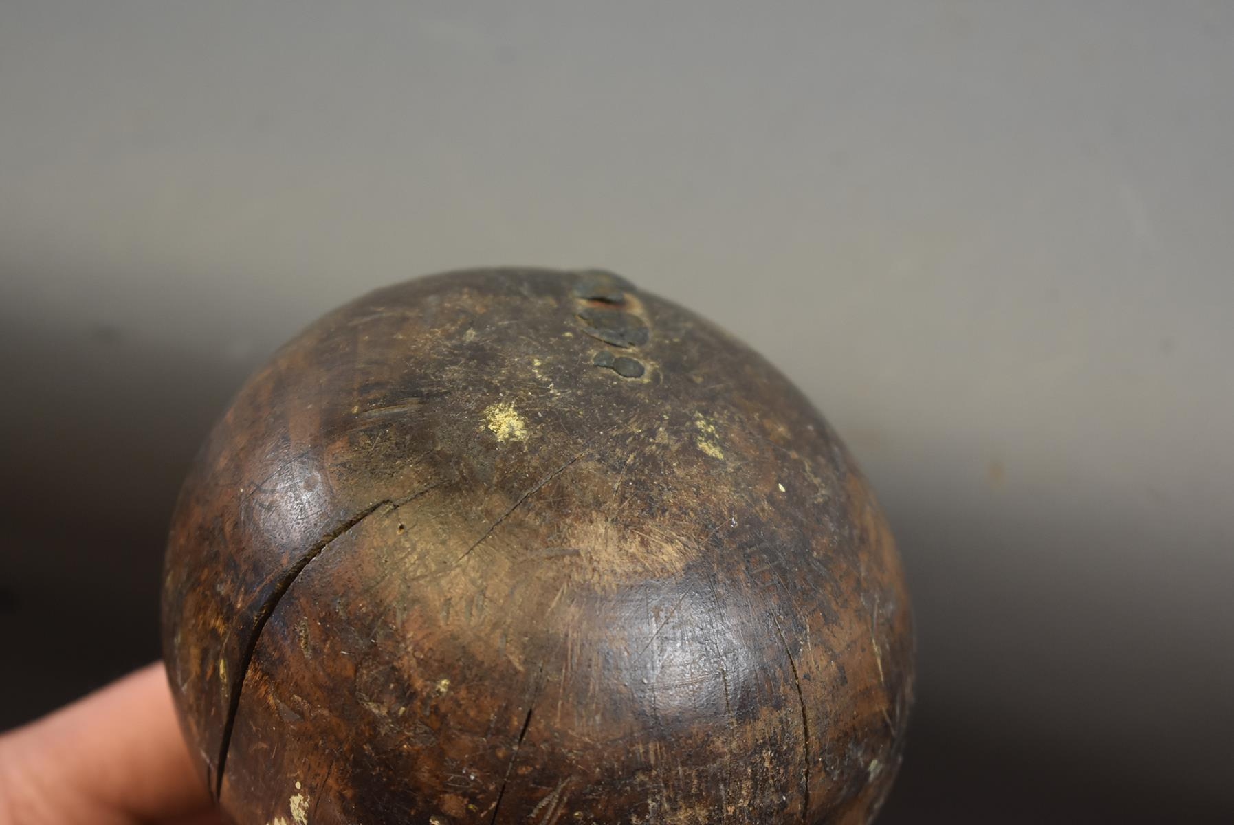 A 19TH CENTURY AFRICAN KNOBKERRIE OR TRIBAL CLUB, 10cm diameter spherical hardwood head, retaining - Image 8 of 8