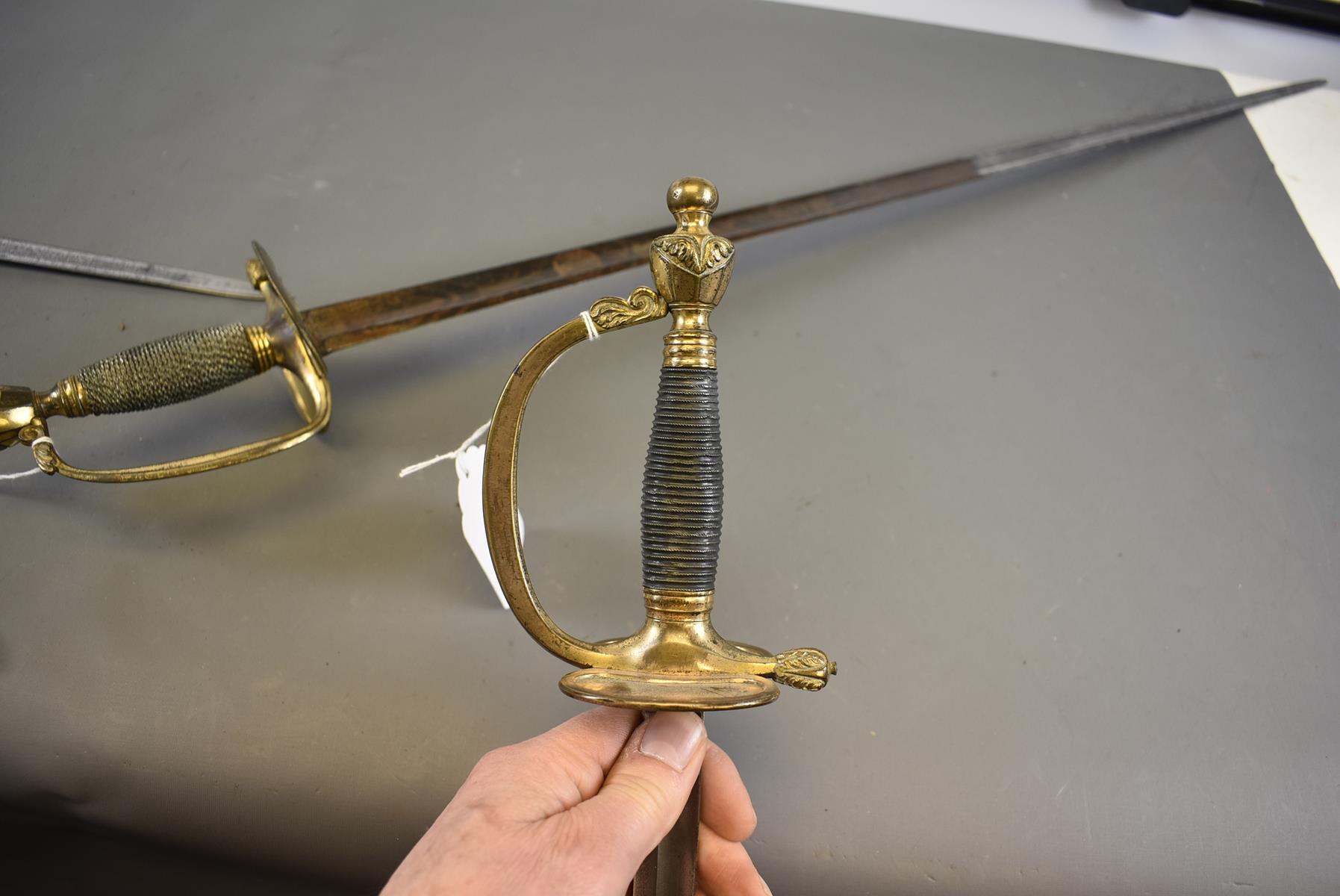 A 1796 PATTERN INFANTRY OFFICER'S SWORD OF THE BERMONDSEY VOLUNTEERS, 81cm blade decorated with - Image 13 of 14