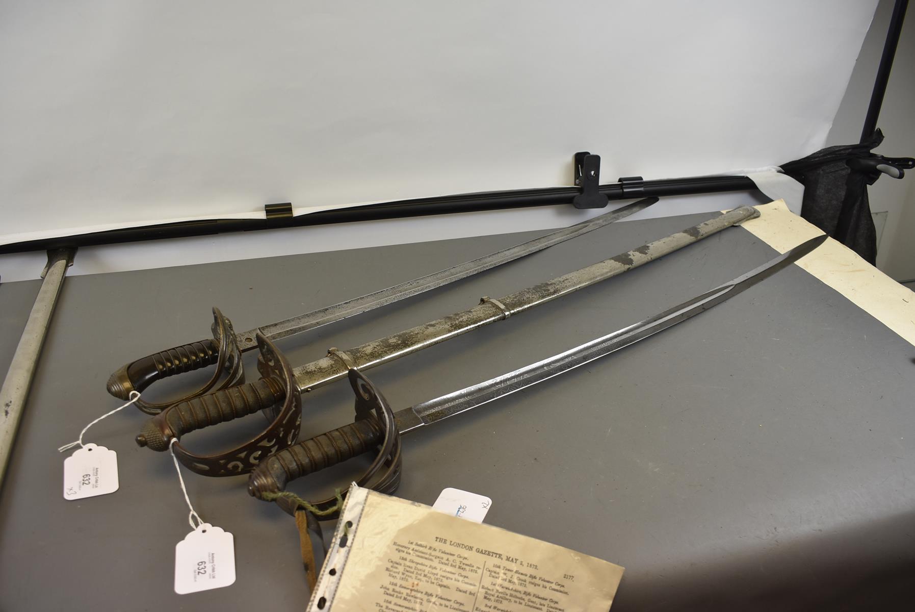 AN 1857 PATTERN ROYAL ENGINEERS OFFICER'S SWORD, 82.5cm blade by Wilkinson, serial no. 18786 for - Image 6 of 19