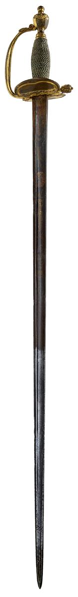 A 1796 PATTERN INFANTRY OFFICER'S SWORD OF THE BERMONDSEY VOLUNTEERS, 81cm blade decorated with