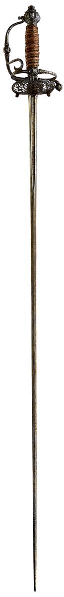 AN ENGLISH CIVIL WAR PERIOD OFFICER'S RAPIER, 96cm flattened diamond section fullered blade