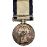 NAVAL GENERAL SERVICE MEDAL TO EDWARD SAUNDERS, NILE bar, Ordinary Seaman HMS MODESTE. Good, very