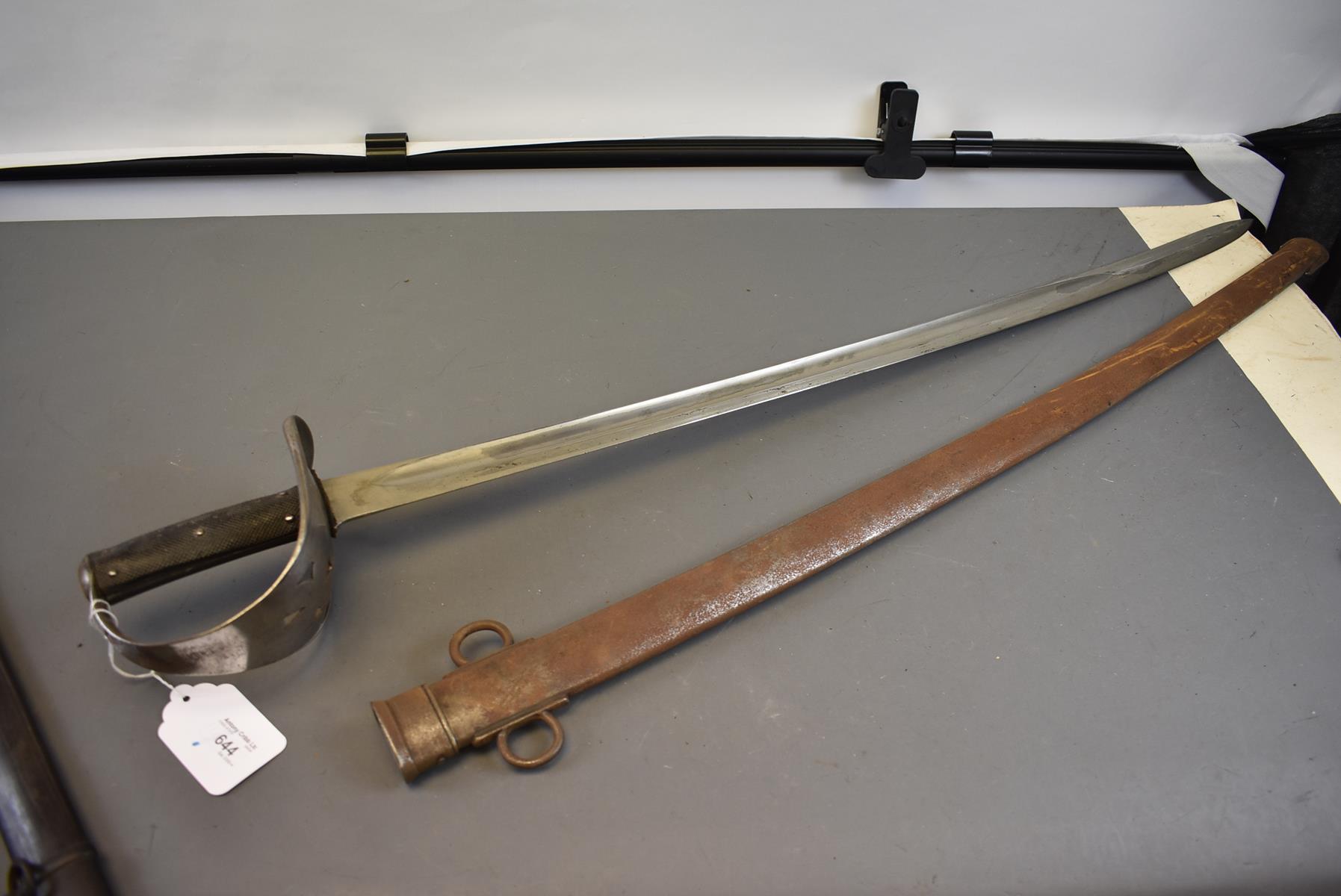 AN 1882 PATTERN CAVALRY TROOPER'S SWORD, 87.25cm curved blade, regulation pierced steel hilt with - Image 2 of 8