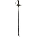 A SCARCE 1796 PATTERN HOUSEHOLD CAVALRY TROOPER'S SWORD, 86.5cm blade by Woolley with hatchet point,