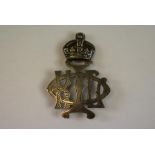 INDIAN ARMY: PROBABLY A KING'S INDIAN ORDERLY OFFICER'S PAGGRI BADGE C. 1905-1922. A solid 'Indian