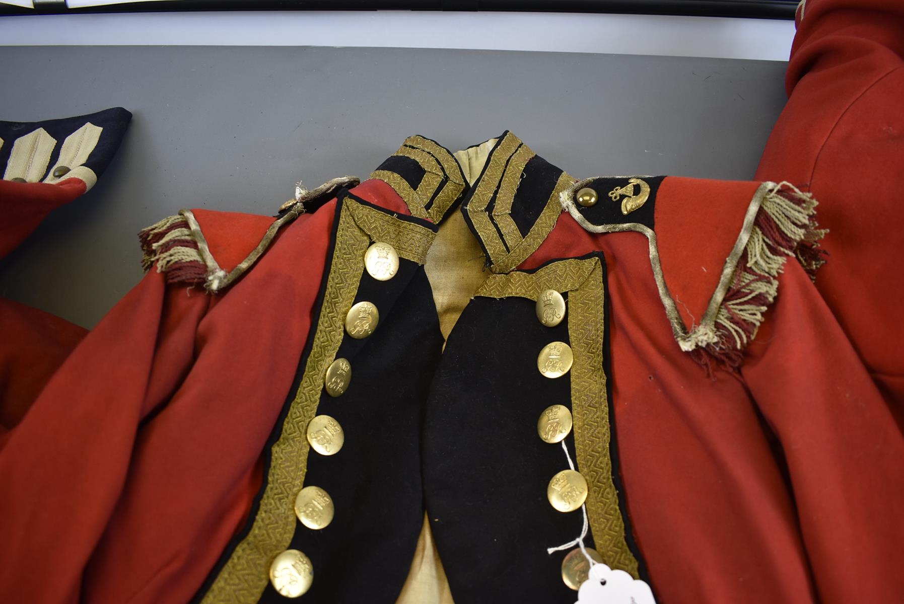 A BRITISH MILITARY MUSICIAN'S COATEE, scarlet cloth with white tape 'lace', now fitted with civilian - Image 7 of 24