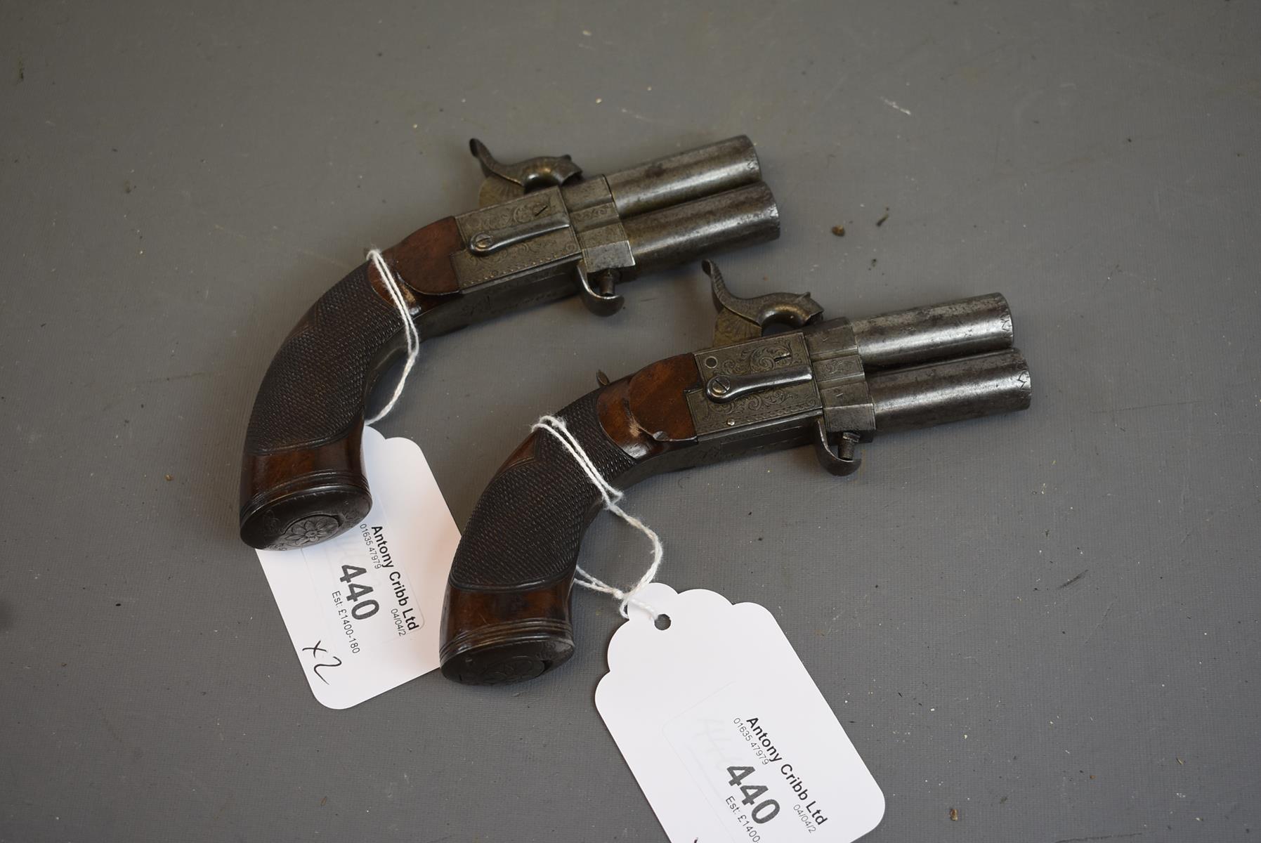 A PAIR OF 80-BORE PERCUSSION BOXLOCK TURNOVER POCKET BELT PISTOLS BY JOSEPH LANG, 1.5inch turn-off - Image 5 of 18