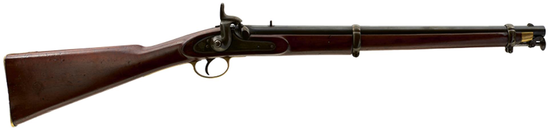 A .650 CALIBRE PERCUSSION PATTERN 1856 EAST INDIA CAVALRY CARBINE, 21inch sighted barrel fitted with