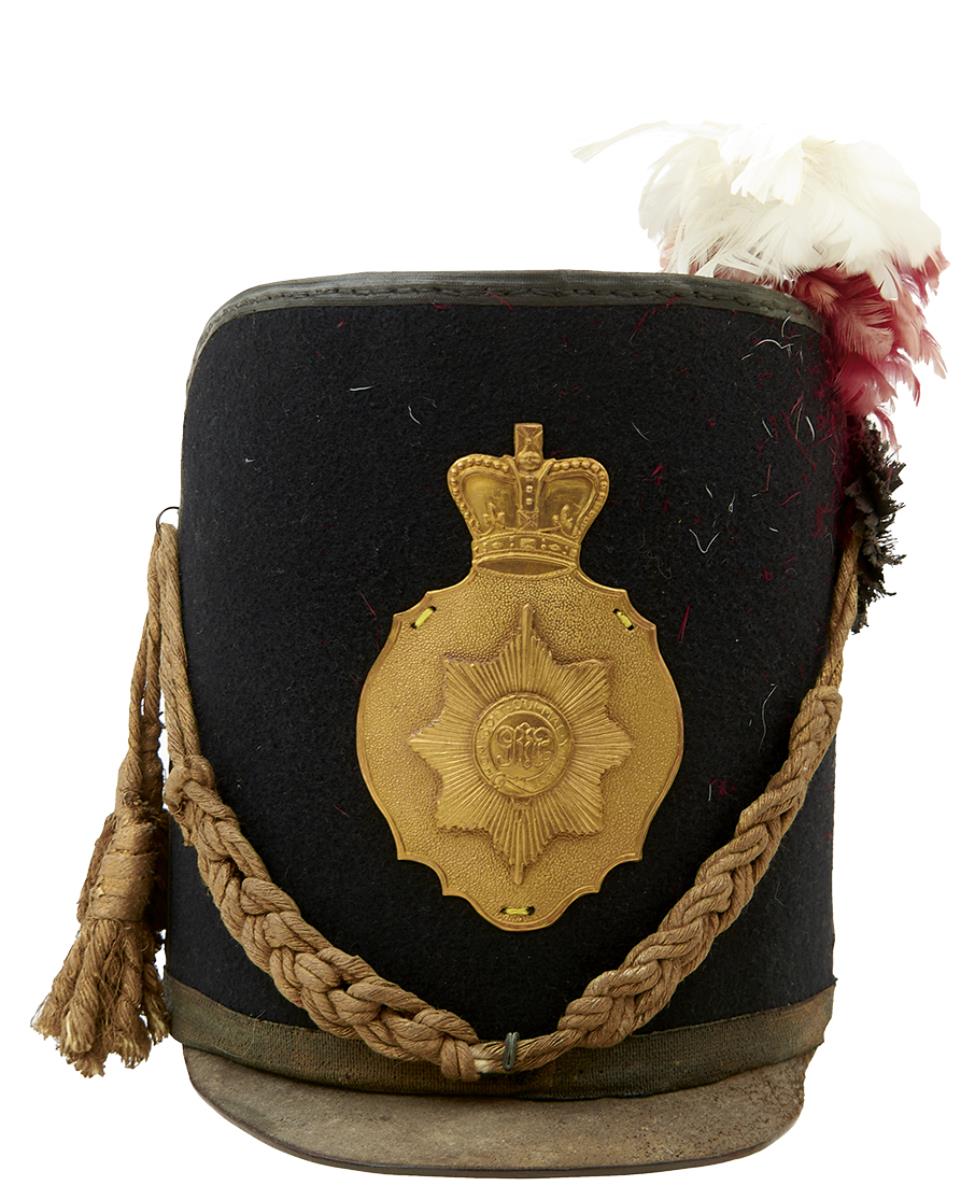 COLDSTREAM GUARDS SENIOR NCO'S 1812-1816 REPLICA SHAKO. Late 19th or early 20th Century example in