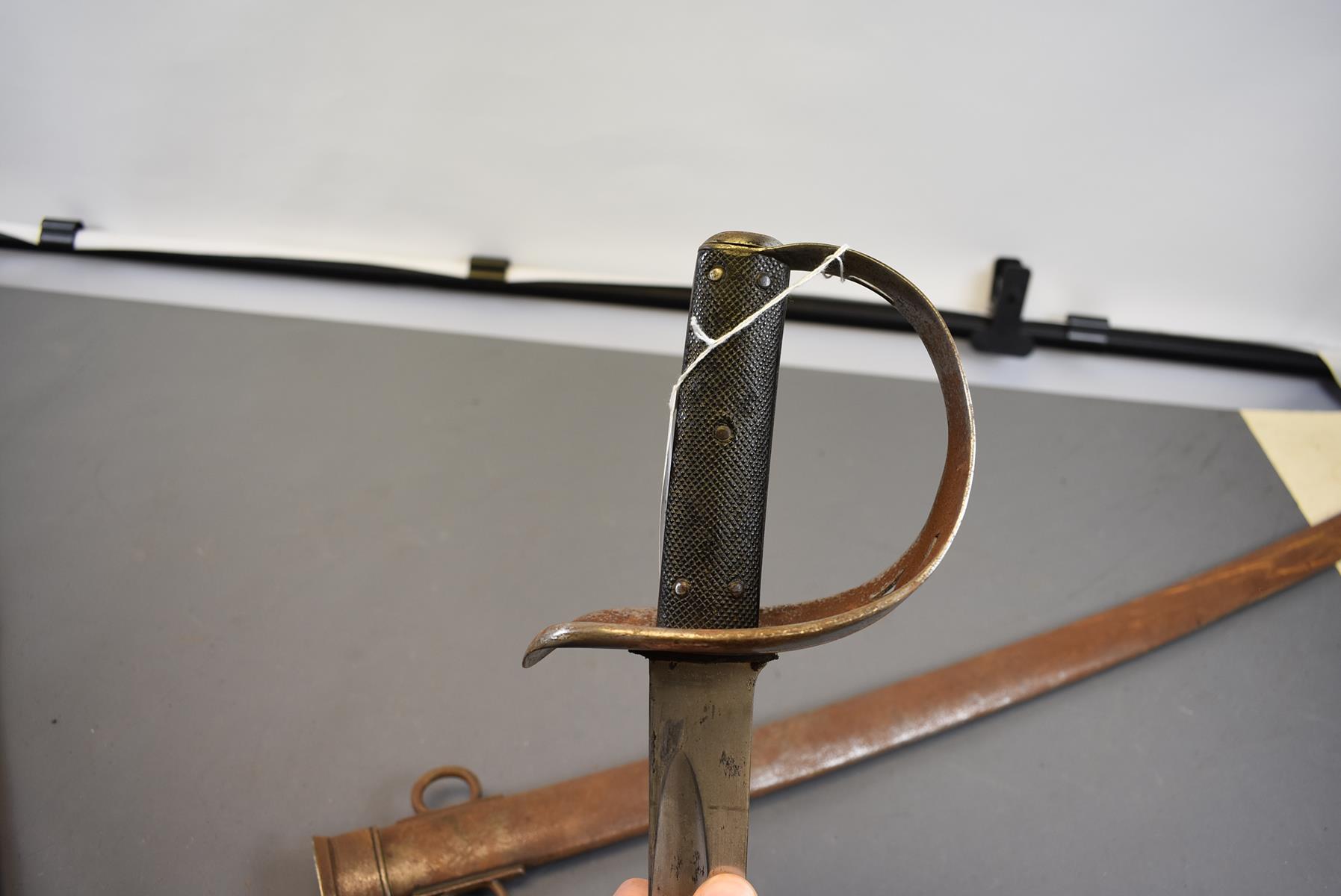 AN 1882 PATTERN CAVALRY TROOPER'S SWORD, 87.25cm curved blade, regulation pierced steel hilt with - Image 7 of 8