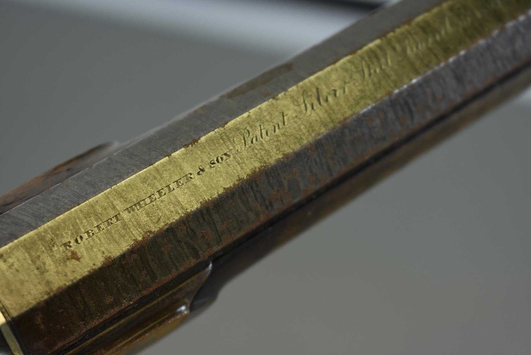 AN 18-BORE PERCUSSION SPORTING GUN BY WHEELER & SON, 32inch sighted multi-stage barrel engraved - Image 9 of 13