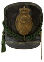 1ST REGIMENT OF FOOT OR THE ROYAL SCOTS OTHER RANKS SHAKO 1812-1816. A good quality period item,