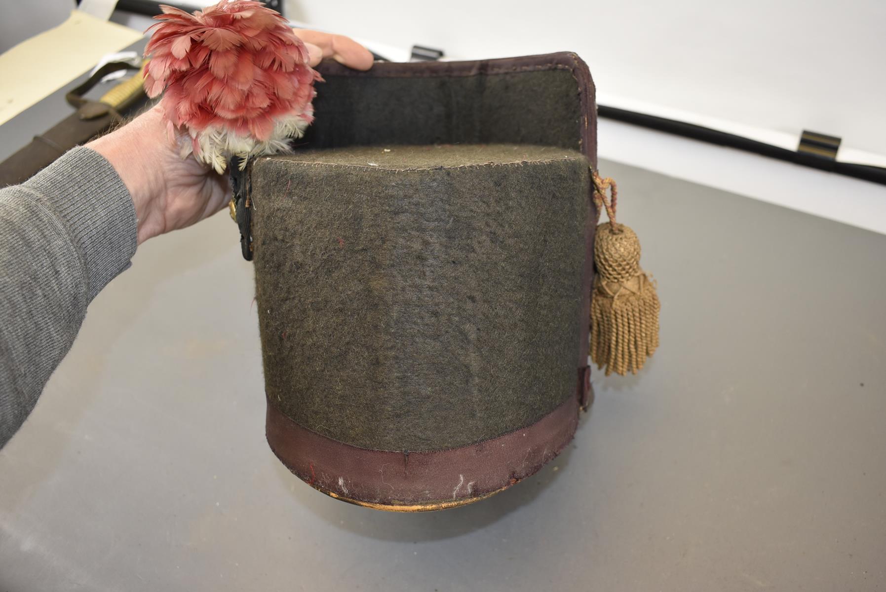 AN OFFICER'S REPLICA SHAKO 1812-1816. A late 19th century or early 20th century example in heavily - Image 5 of 8