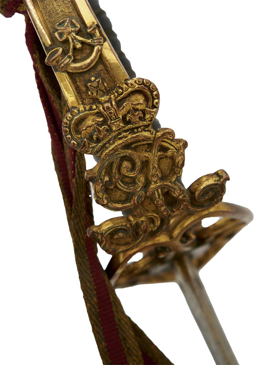 AN 1803 PATTERN LIGHT INFANTRY OFFICER'S SWORD, 72.5cm sharply curved blade decorated with stands of - Image 3 of 17