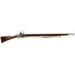 A .750 CALIBRE FLINTLOCK INDIAN PATTERN BROWN BESS, 39inch barrel, border engraved bevelled lock