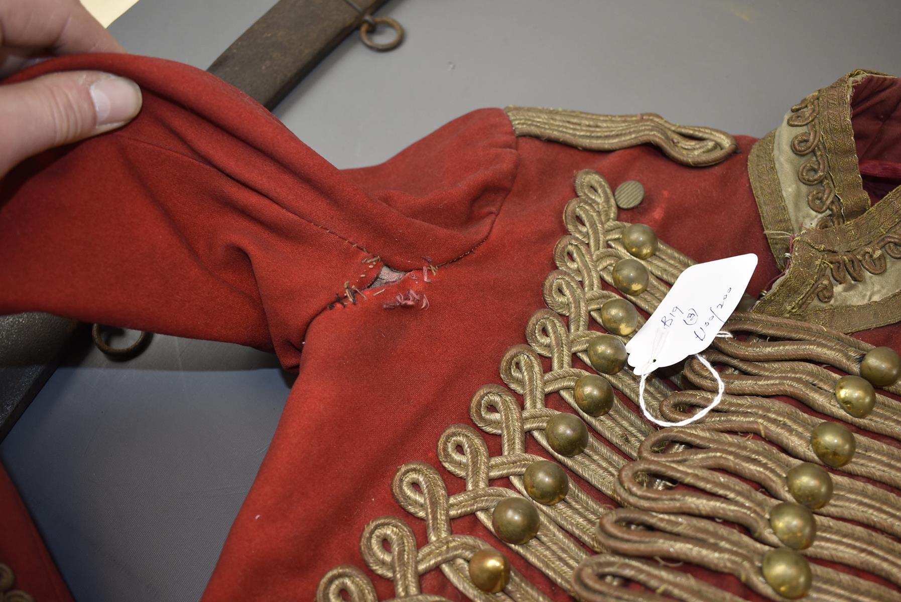 THREE CONTINENTAL HUSSAR STYLE JACKETS. The first red with gold lace decoration and plain ball - Image 9 of 14