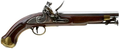 A .650 CALIBRE FLINTLOCK NEW LAND PATTERN SERVICE PISTOL, 9inch barrel, lock stamped with a crown