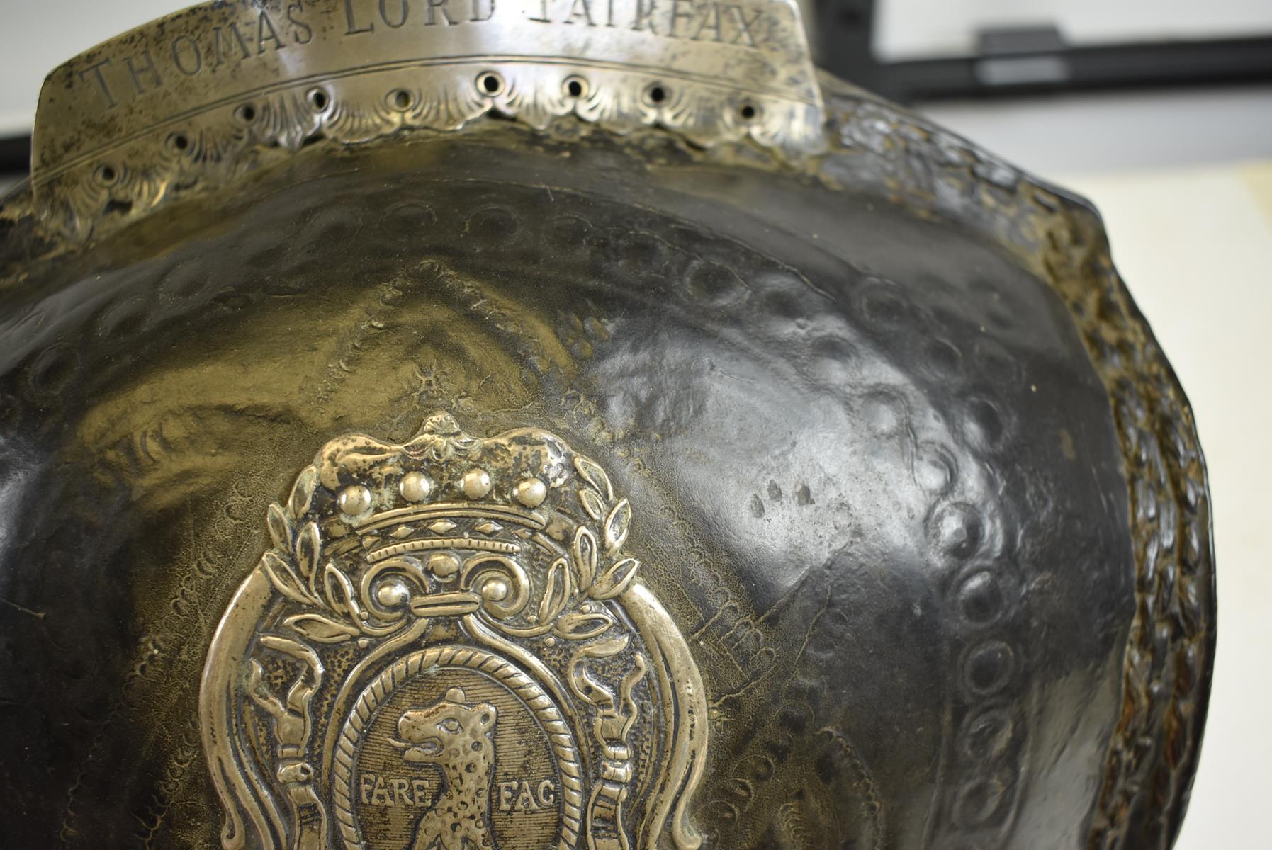 A 17TH CENTURY ENGLISH CIVIL WAR RELATED SILVER MOUNTED LEATHER COVERED FLASK BELONGING TO SIR - Image 8 of 18