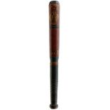 A LARGE WILLIAM IV PAINTED WOOD TRUNCHEON, 1830-1837, CHELSEA HORSE PATROL, LONDON, painted with the