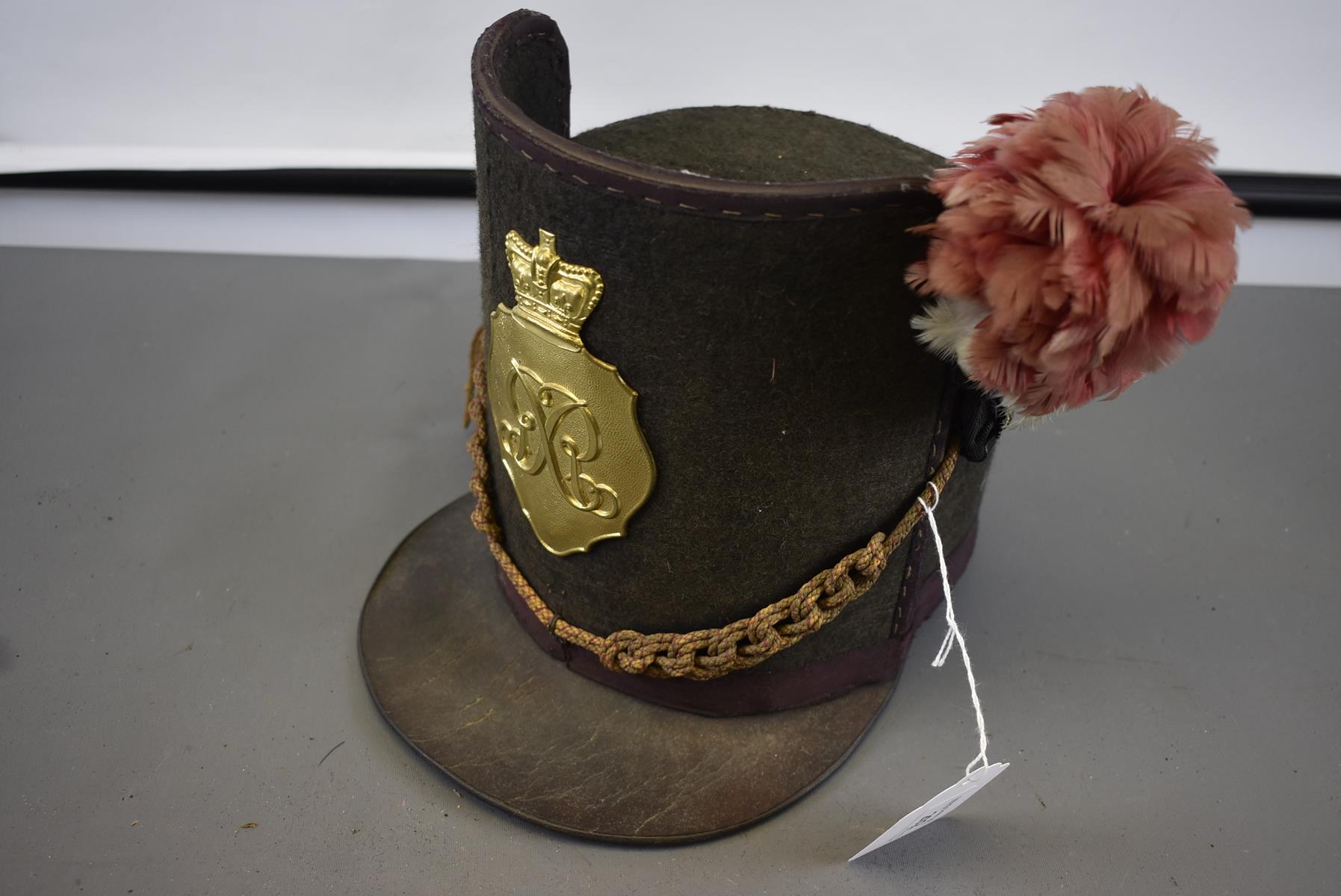 AN OFFICER'S REPLICA SHAKO 1812-1816. A late 19th century or early 20th century example in heavily - Image 2 of 8